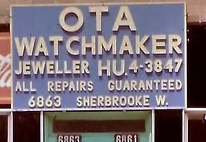 Historic OTA watchmaker sign on Sherbrooke West