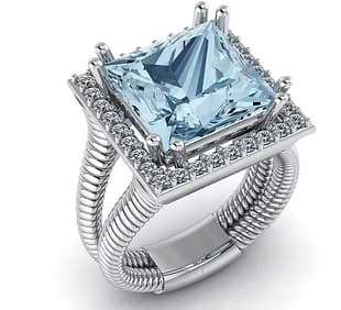 Custom made blue ring